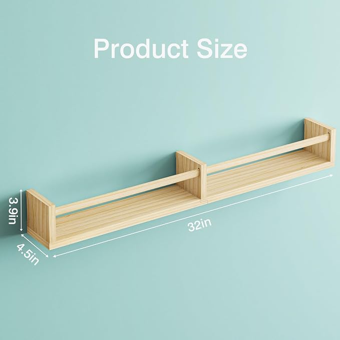 Fixwal Nursery Book Shelves, 32 Inch Floating Bookshelves - Image 2