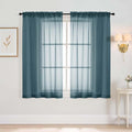 Window Sheer Curtains 45 Inches Length, Voile Short Curtains by Home
