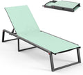 Aluminum Chaise Lounge Chair Outdoor, Foldable& No Assembly Patio Pool Lounge by Oasbira