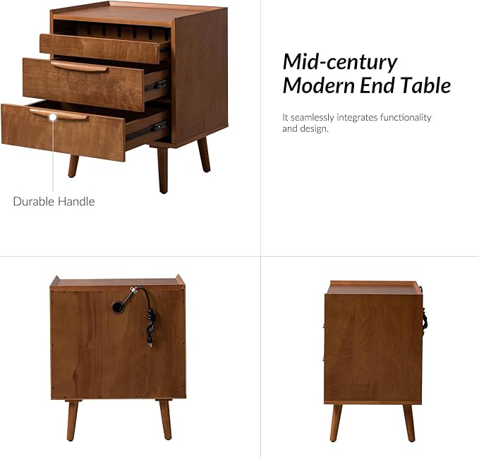 HULALA HOME 2 Drawer End Table - Image 7
