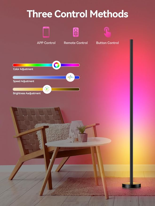 OIYN Smart RGBICW LED Corner Floor Lamp 2 Pack - Image 3