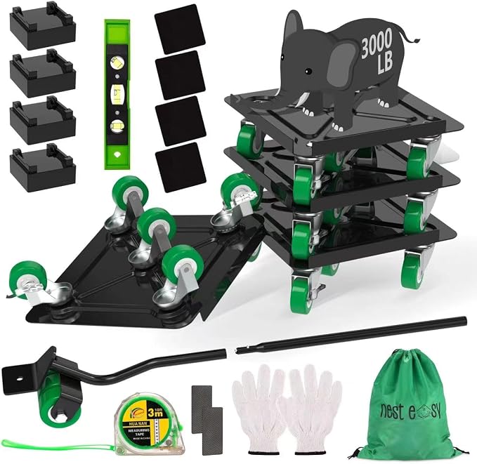 NEST EASY Heavy Duty Furniture Dolly 360° Rotating 5 Wheels, Alloy Steel - Image 9