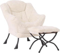 MBOOYOME Lazy Chair with Ottoman, Modern Accent Lounge Armchair with Side by MBOOYOME
