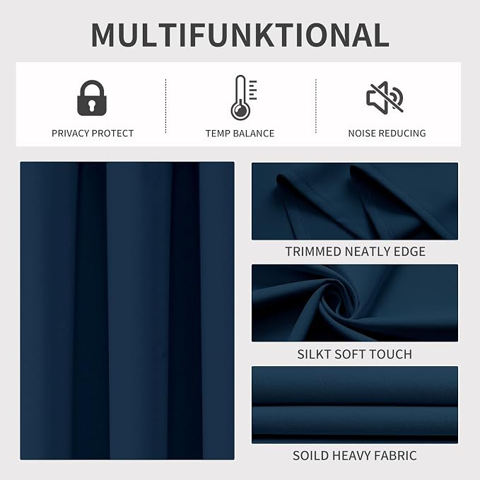 Joydeco Blackout Curtains 84 Inch Length 2 Panels Set, Thermal Insulated Long - Image 4