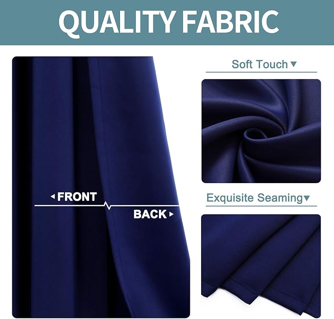 ChrisDowa Blackout Curtains 80 Inches Long 2 Panels Set - Image 3