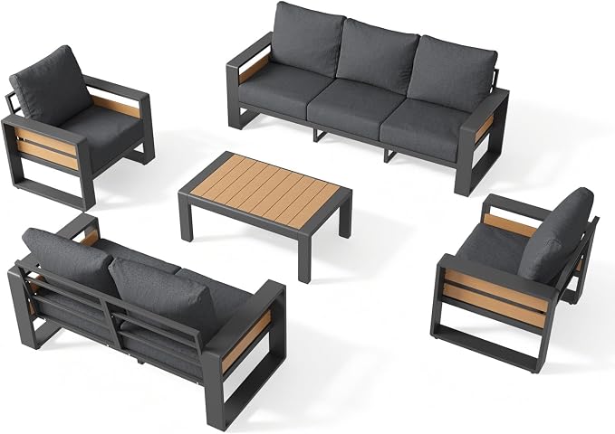 Aoxun Aluminum Patio Furniture Set, 5 Piece Luxury Outdoor Sectional - Image 9