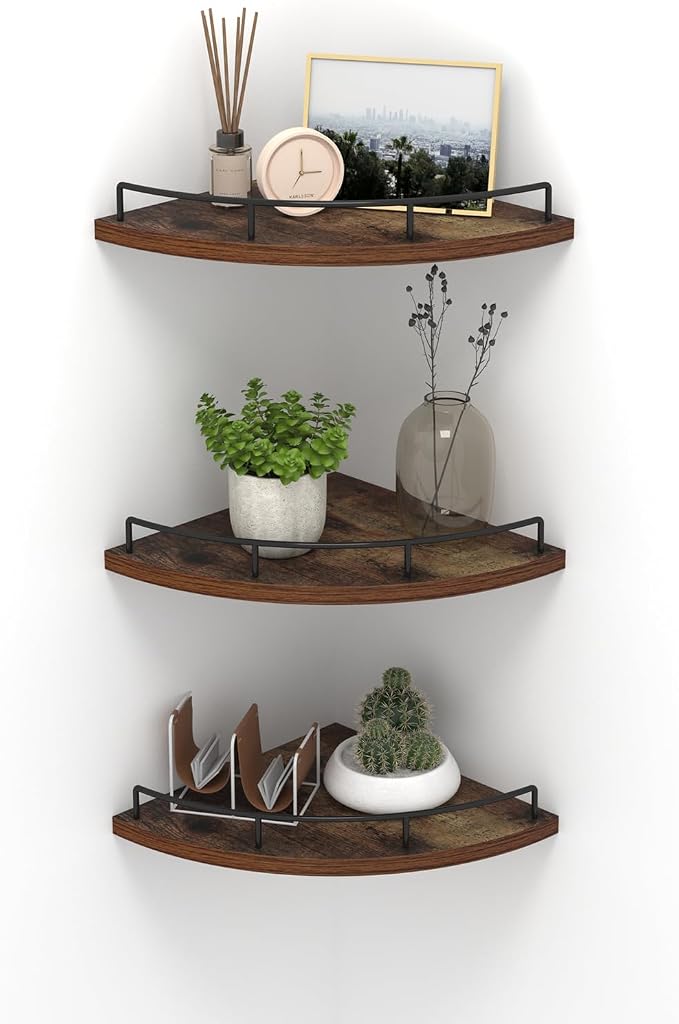 HORLIMER Floating Corner Shelf Wall Mount, Living Room by HORLIMER
