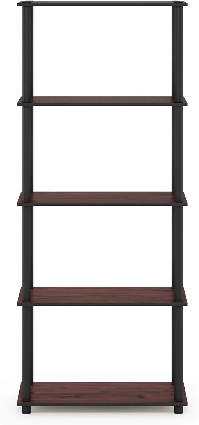 Furinno TURN-N-TUBE Storage Shelves, 5-Tier Book Shelf, Corner Shelf, Toolless - Image 6