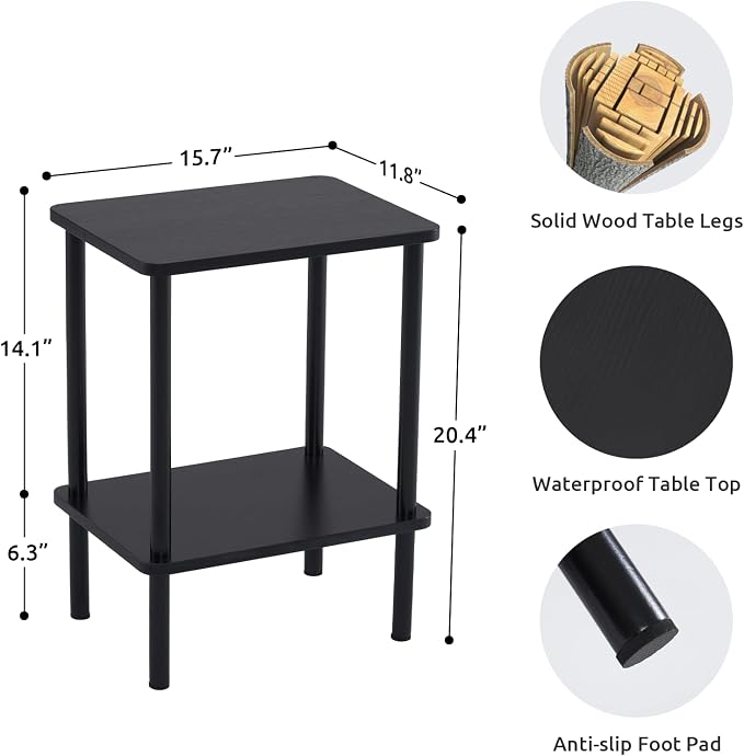 Apicizon 2 Tier End Table, Small Side Table - Image 3