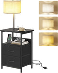 Fixwal Bedside Table with 3 Color Temperature Reading Light, Nightstand with by Fixwal