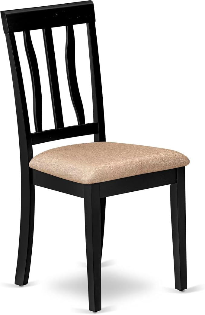 East West Furniture ANC-BLK-C Antique Dining Chairs - Image 5