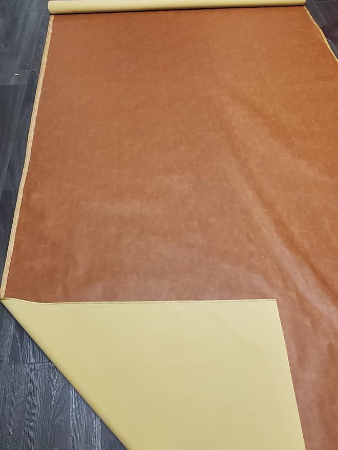NAT Leathers | British Tan Soft Faux Vegan PU Leather by The Yard Synthetic - Image 3