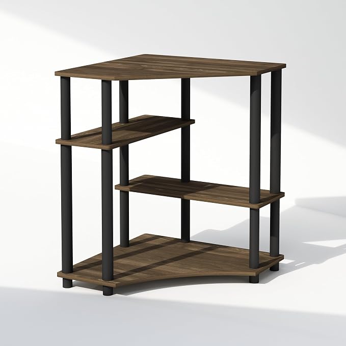 Furinno Turn-N-Tube Storage Shelves, 4-Tier Corner Shelf, Toolless Assembly - Image 3
