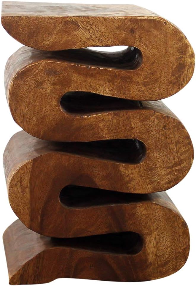 Haussmann Wood Wave Verve Accent Snake Table 12x14x20 in H Walnut Oil - Image 6
