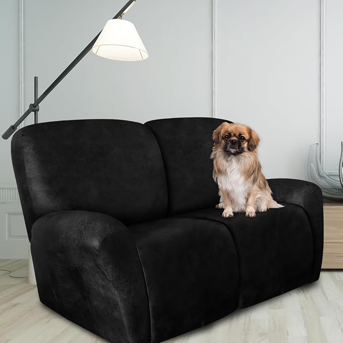 ANARACHON Loveseat Recliner Cover Leather Look Recliner Loveseat Covers - Image 2