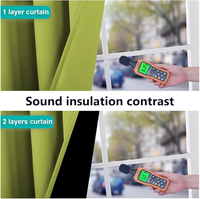 NICETOWN 100% Blackout Window Curtain Panels, Fresh Green, 2 Pieces, 42-inch - Image 4