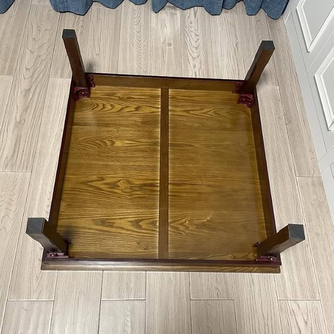 Rustic Wooden Korean Coffee Table Folding Legs 24 x 24 inches - Image 7