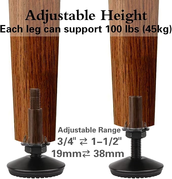 4 Set M10 Adjustable Leveling Feet, Heavy Duty Height Adjuster Furniture - Image 7