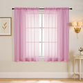Light Pink Window Sheer Curtains 54 inch Length, Soft Airy Light Filtering by Home
