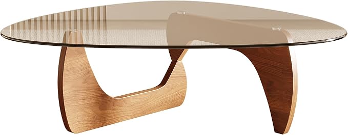 Honyee Morden Coffee Table, 42.5" x 28.5" x 16.1" Triangle Tempered Glass Top - Image 6