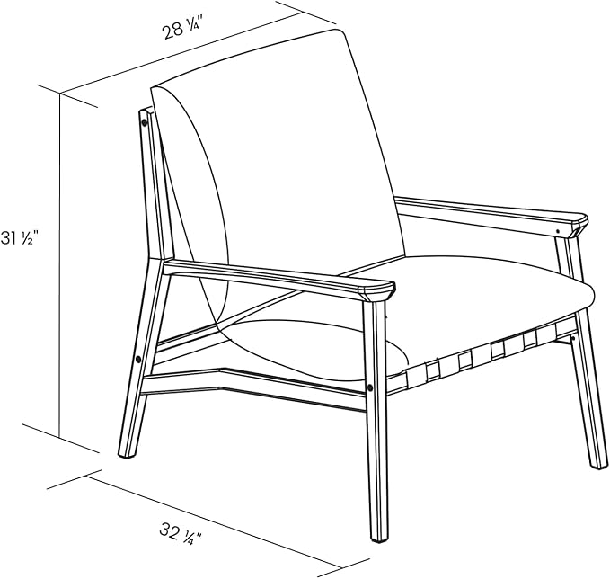 Grain Wood Furniture Solid Wood Mid Century Lounge Chair - Image 2