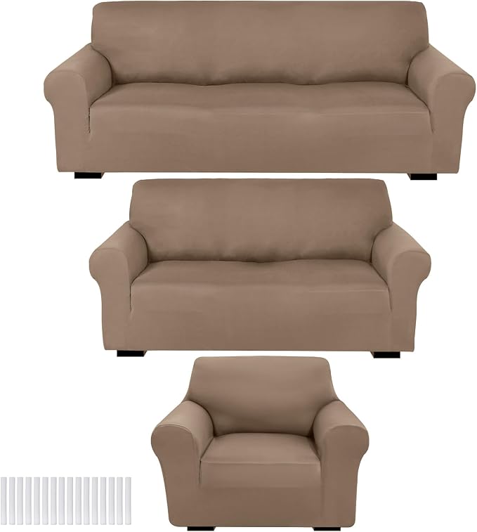 Peryiter 3 Pcs Couch and Loveseat Covers Set Sofa Cover by Peryiter