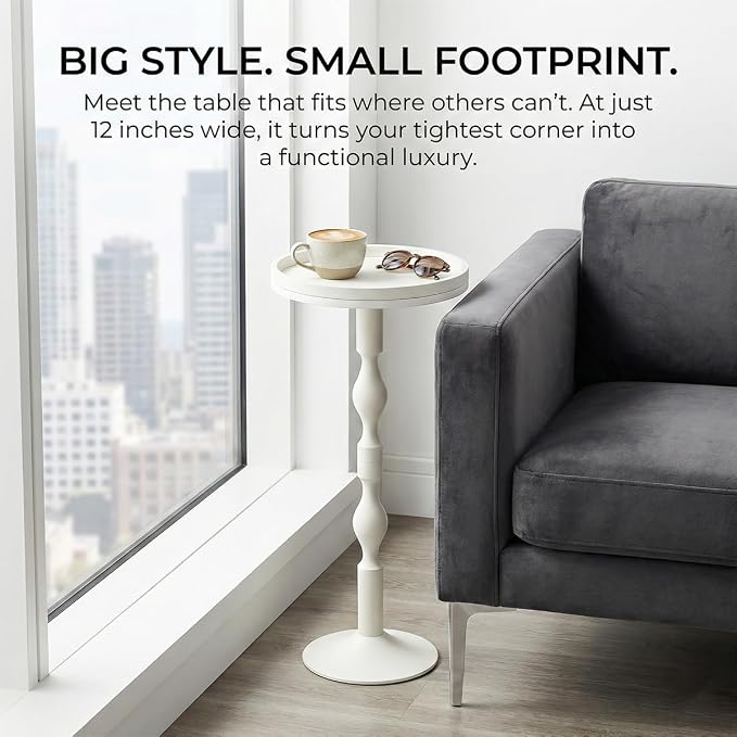 Small Round Drink Table, Pedestal Tables, Small Round Side Table - Image 4
