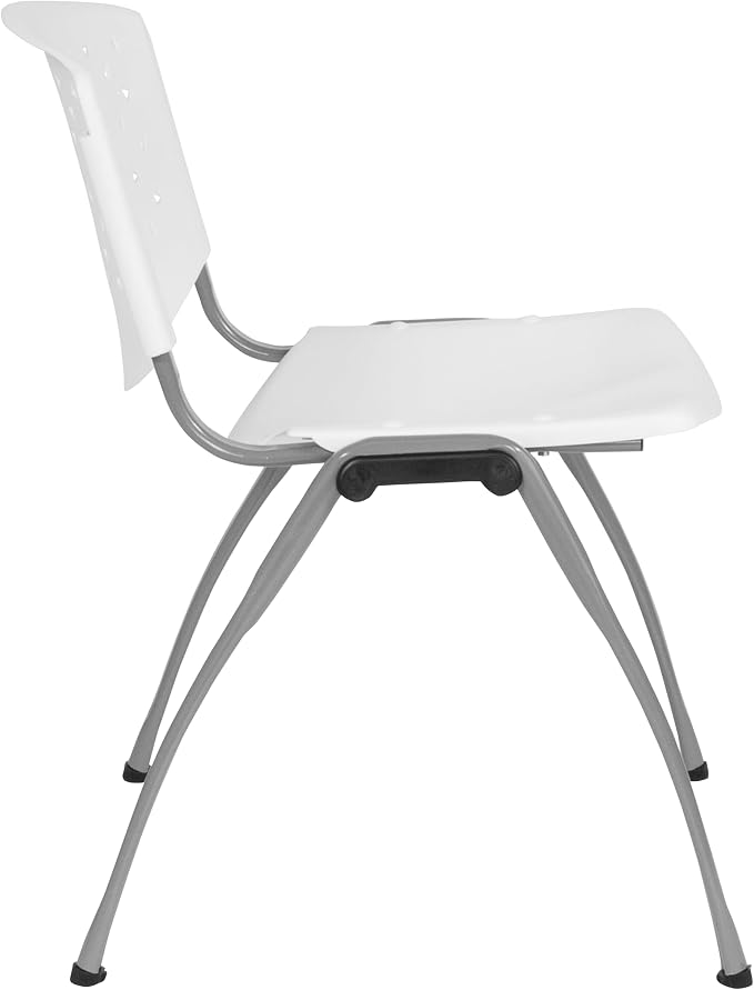 Flash Furniture HERCULES Series 880 lb. Capacity White Plastic Stack Chair - Image 9