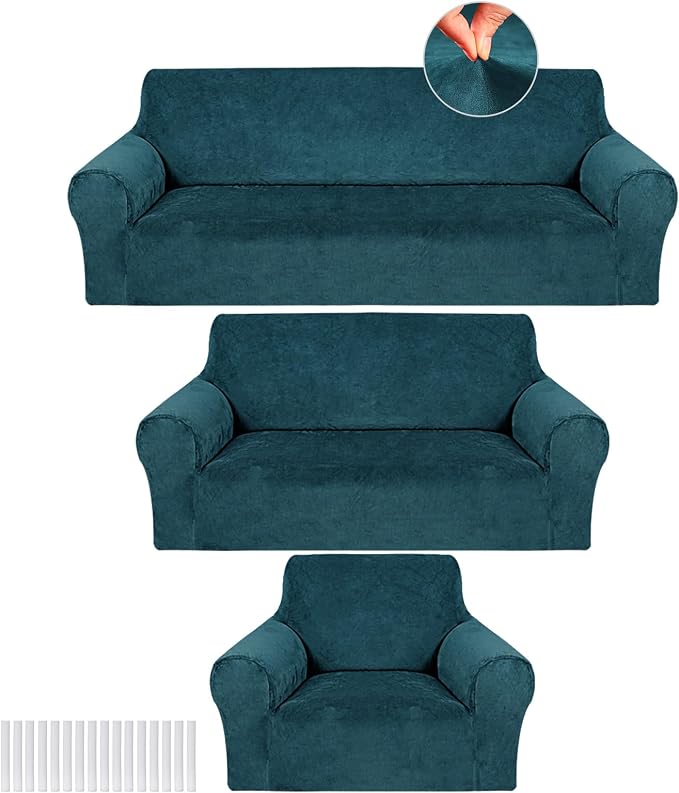 Peryiter 3 Pcs Couch and Loveseat Covers Set Sofa Cover by Peryiter