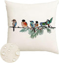 RABUSOFA Christmas Outdoor Pillow Covers Waterproof 18x18 Inch Birds Christmas by RABUSOFA
