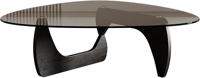 Honyee Morden Coffee Table, 42.5" x 28.5" x 16.1" Triangle Tempered Glass Top - Image 6