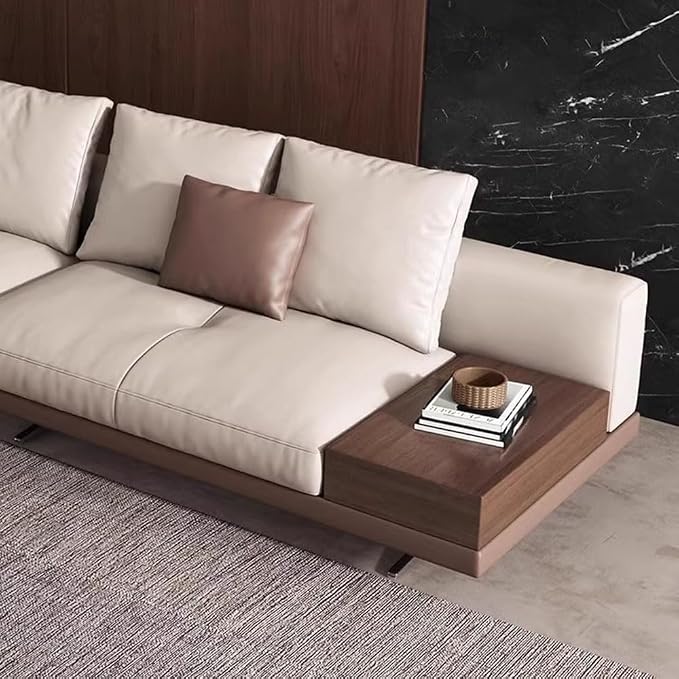 Italian Luxury Simple Leather Sofa, Solid Wood Frame, Spacious and Soft Sofa - Image 7