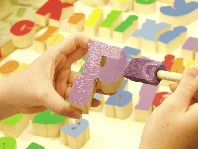 Damhorst Toys Personalized Wooden Child's Name Puzzle Stool Pastel Colors - Image 5