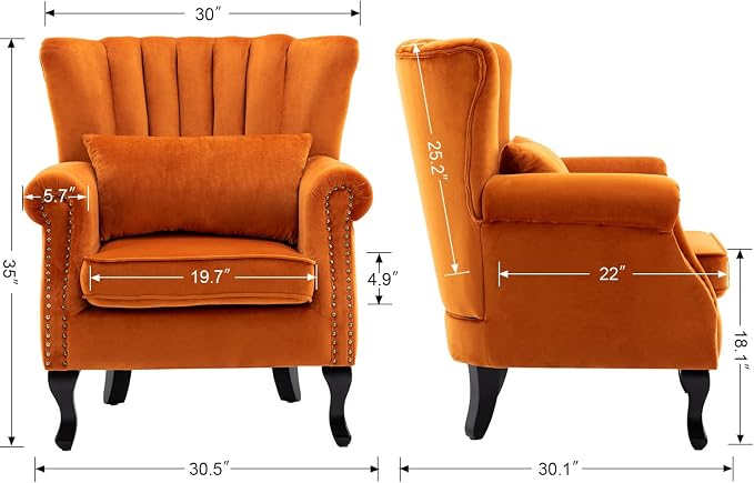 Velvet Accent Chairs Set of 2 - Image 3