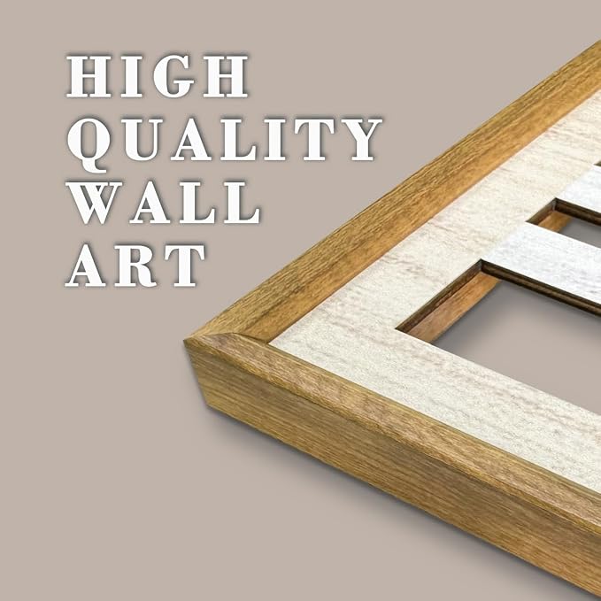 IARTTOP Large Boho Mid-century Modern Wood Wall Art 16x32 Inch Framed Green - Image 6