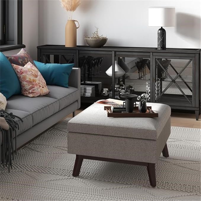 SIMPLIHOME Owen Coffee Table Storage Ottoman - Image 2