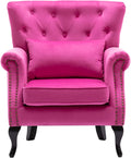 Mid Century Accent Chair Modern Button Tufted Armchair Wingback Club Chair by DMFurniture