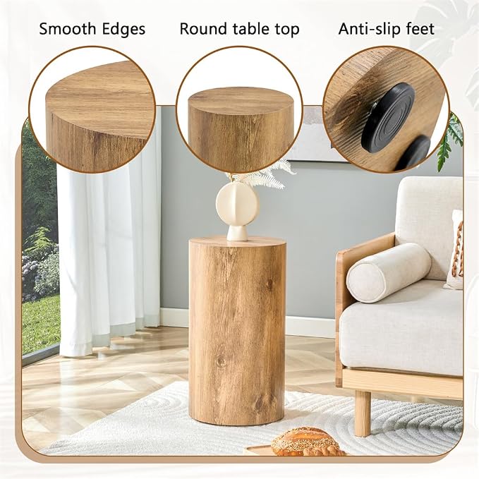End Table Set of 2, Modern Round Side Table Sofa Couch Tables, Living Room - Image 6