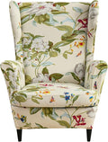 HAOYONG Wing Chair Slipcovers Printed Wingback Chair Covers 2 Pieces Wingback by HAOYONG