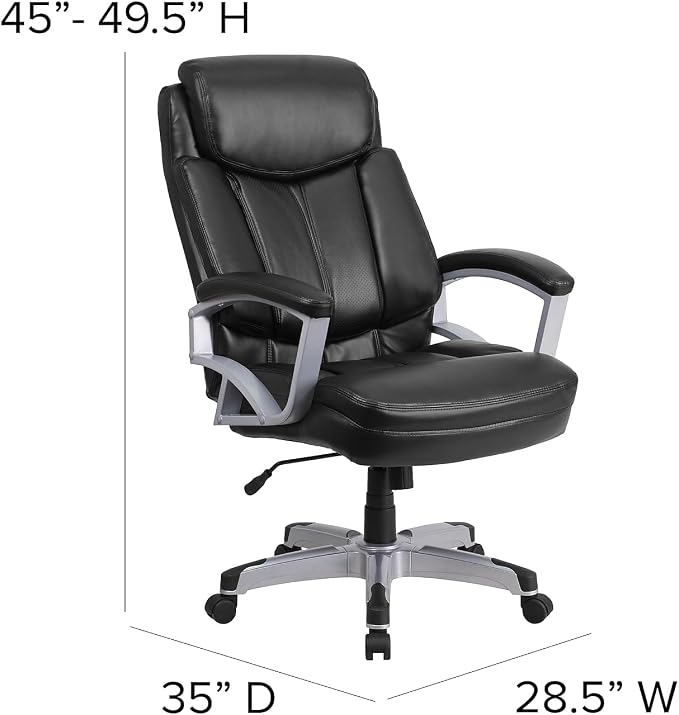 Flash Furniture HERCULES Series Big & Tall 500 lb. Rated Black LeatherSoft - Image 3