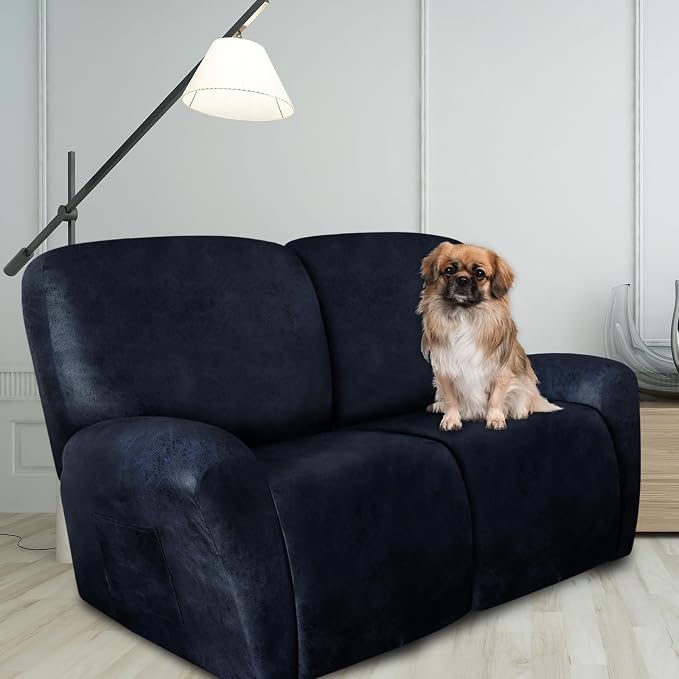 ANARACHON Loveseat Recliner Cover Leather Look Recliner Loveseat Covers - Image 2