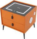 Smart Nightstand w/Fingerprint Lock Drawers, Smart Bedside Table w/USB Charging by Headery
