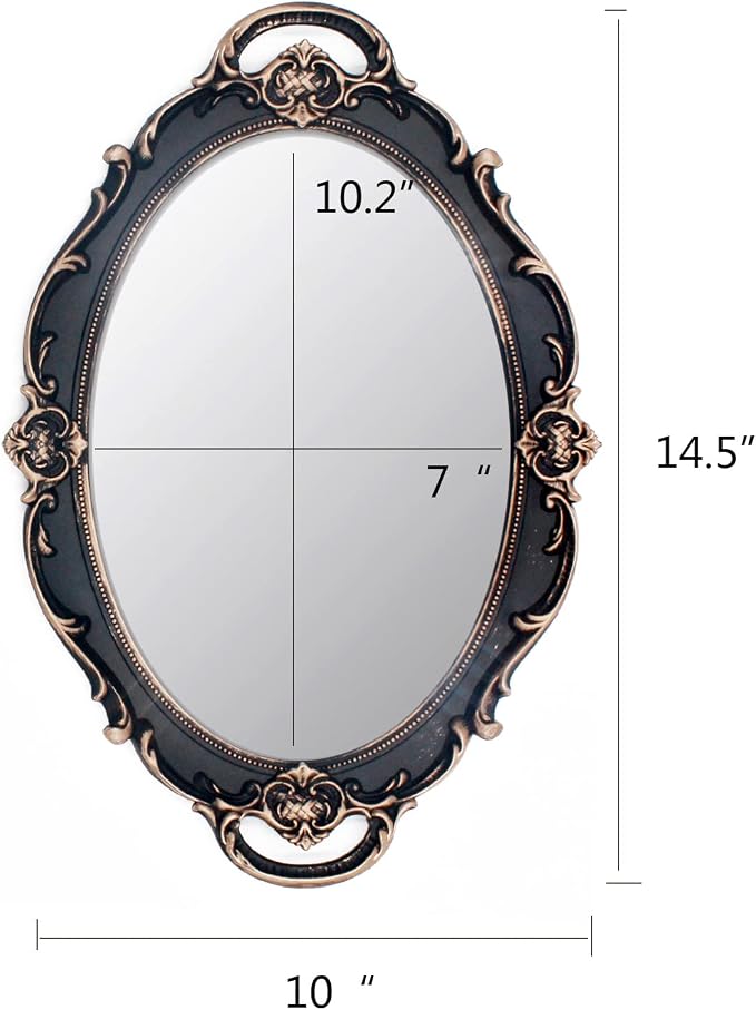 YCHMIR Vintage Mirror Small Wall Mirror Hanging Mirror 14.5 x 10 inchs Oval - Image 5
