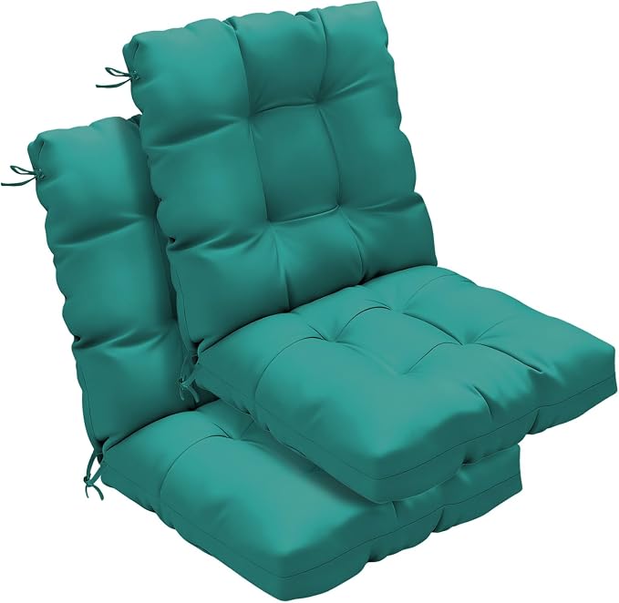 Outdoor Chair Cushions Set of 2, High Back Soft Seat Pad by zanwuhwyd