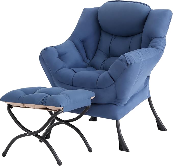 Tiita Lazy Chair with Ottoman, Comfy Leisure Sofa Armchair with Ottoman by TiitaHome