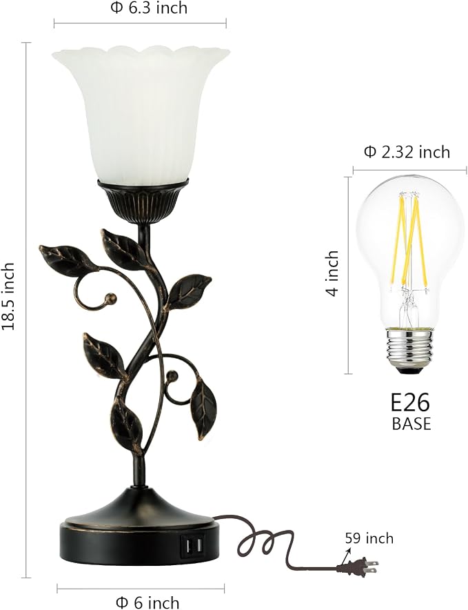 Set of 2 Touch Bedside Vintage Lamps - Image 6