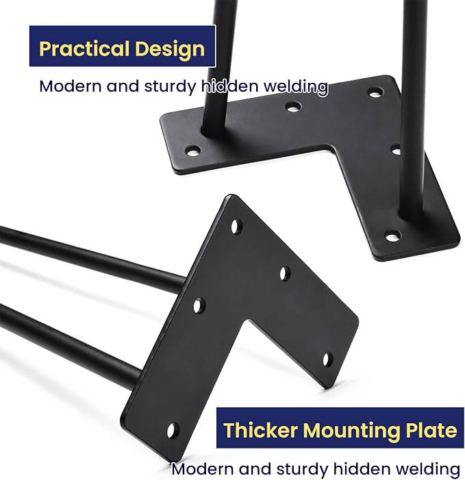 SMARTSTANDARD 5 Inch Heavy Duty Hairpin Furniture Legs, Metal Home DIY Projects - Image 4