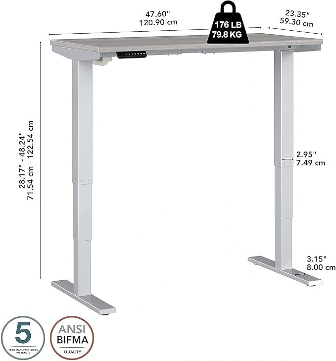 Bush Business Furniture 48-inch Electric Height Adjustable Standing Desk - Image 5