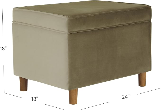 HomePop - Dinah 24" Storage Ottoman- Light Sage Green Velvet - Image 3
