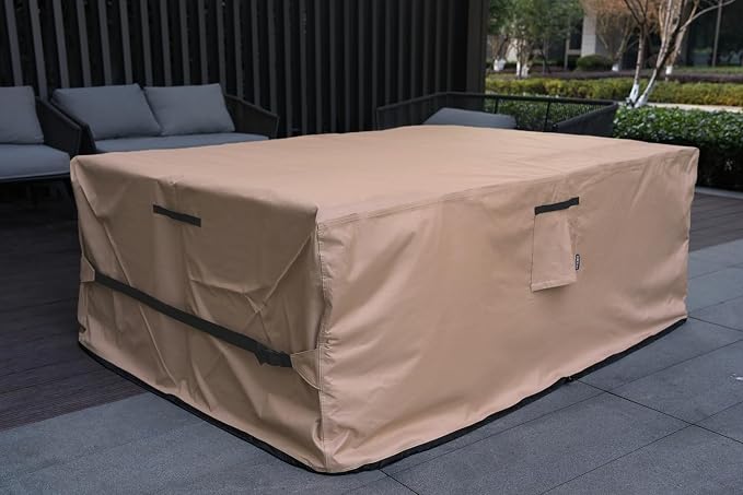 Patio Furniture Set Cover Waterproof Rectangular Heavy Duty 600D Outdoor - Image 2